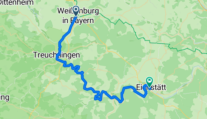 H 16 Weißenburg - Fossa Karolinga - Altmühlradweg bis Bf Eichstätt-Stadt