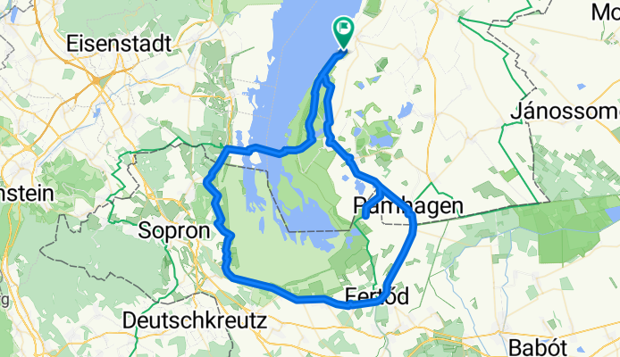 Route-1.      Ruster Bucht Badehütten, Freistadt Rust nach An Der Promenade, Podersdorf am See