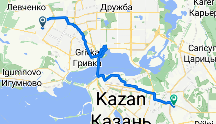 улица Сабан, Казань до улица Аделя Кутуя, Казань