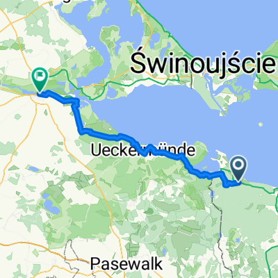 Brzózki, Nowe Warpno do Steinstraße, Anklam