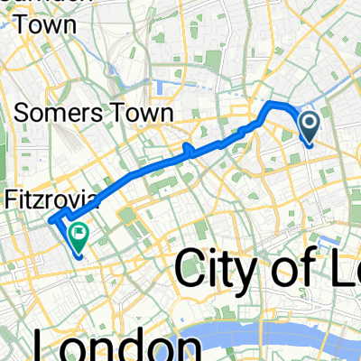 Macclesfield Road, London to Rathbone Place, London