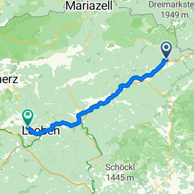 Waldgasse, Mürzzuschlag nach Hammergasse, St. Peter-Freienstein