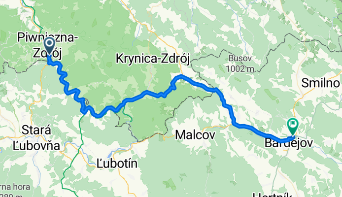 Węgierska, Piwniczna-Zdrój až Duklianska, Bardejov