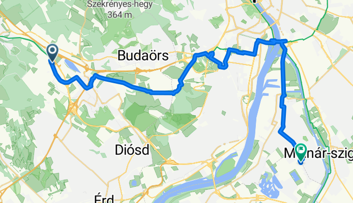 Régivasútsor utca, Biatorbágy to Királyerdő utca, Budapest