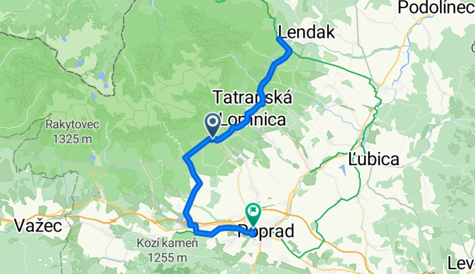 Starý Smokovec, Vysoké Tatry až Traktorová, Poprad