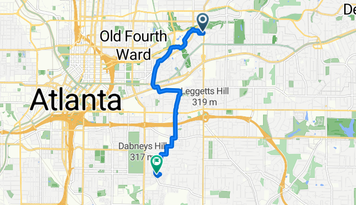 Moreland Ave NE, Atlanta to United Ave SE, Atlanta