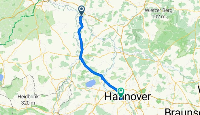 Verden nach Hannover
