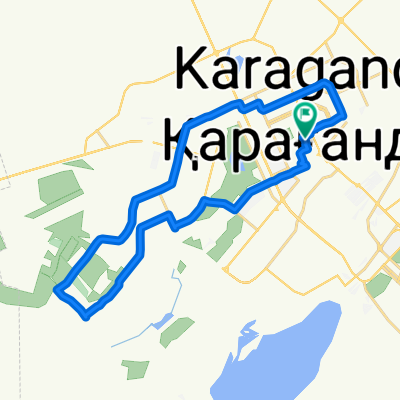 От улица Алиханова 38/2, Караганда до улица Алиханова 38/1, Караганда