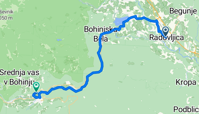 Gorenjska cesta naar Bitnje