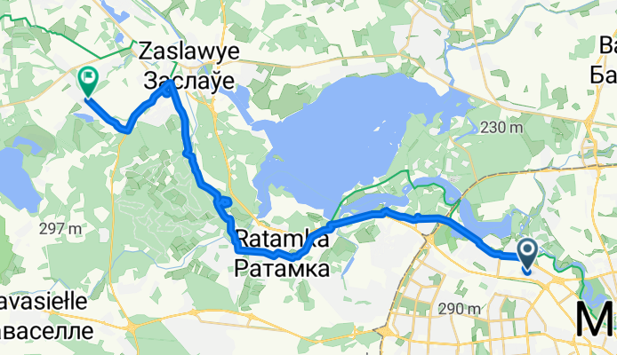 Центральный, Минск до Речная улица, Заславль