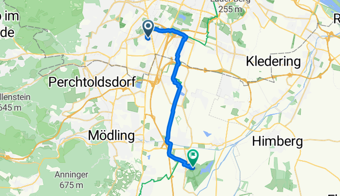 Helene-Thimig-Weg, Wien nach Laxenburg