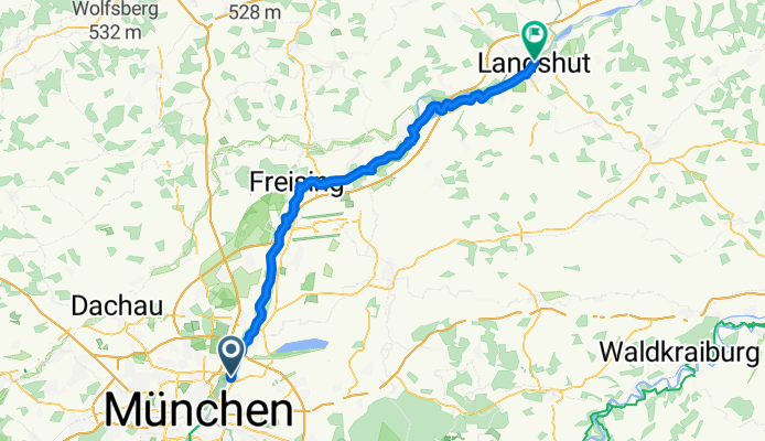 Münchner Straße, Unterföhring nach Isargestade, Landshut