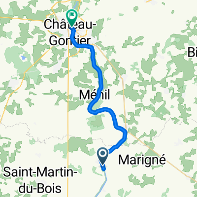 Rue du Lavoir, La Jaille-Yvon à Quai de Verdun, Château-Gontier-sur-Mayenne
