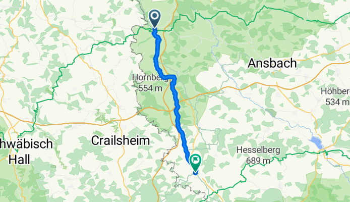 Bezoldweg, Rothenburg ob der Tauber nach Weinmarkt, Dinkelsbühl