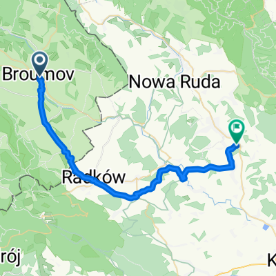 Růžová, Broumov do Sobaniów, Nowa Ruda