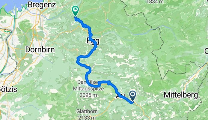 Radweg Bregenzerwald | Schoppernau - Doren - Geokoordinaten (Route)