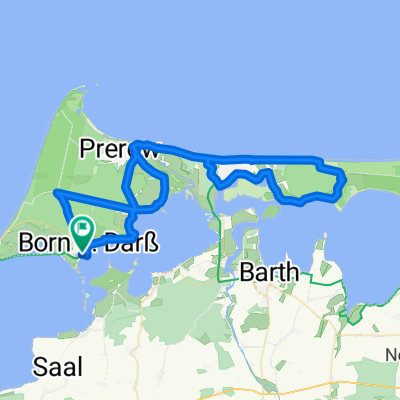 Born - Wieck - Prerow - Zingst - Dreiländereck - "Waldschlößchen" - Müggenburg - Zingst - Prerow - Wieck - Born
