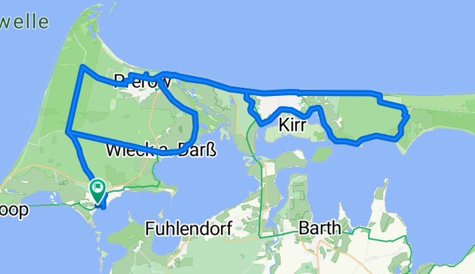 Born - Stern - Wieck - Prerow - Zingst - Dreiländereck - "Waldschlößchen" - Müggenburg - Zingst - Prerow - Stern - Born