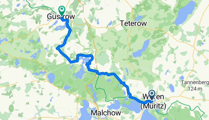 Mozartstraße, Waren (Müritz) nach B104, Güstrow,ausgeglichen