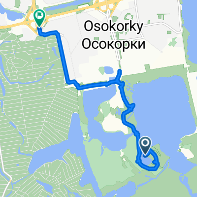 От Виду на Позняки, озеро Тягле, Київ до Дніпровська набережна 29б, Київ