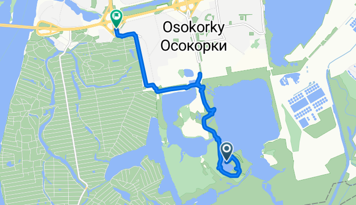 От Виду на Позняки, озеро Тягле, Київ до Дніпровська набережна 29б, Київ