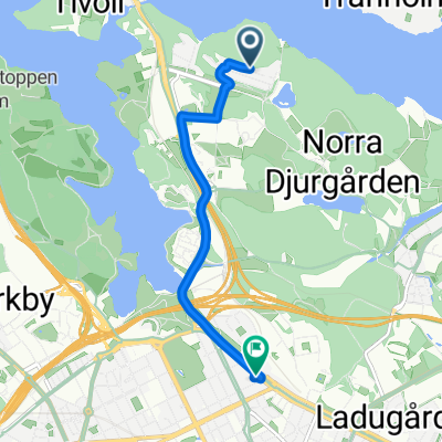 Forskarbacken, Stockholm to Valhallavägen, Stockholm