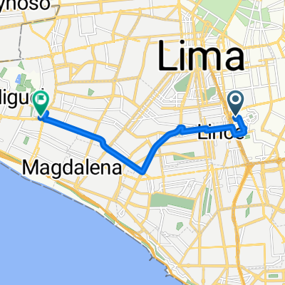 De Avenida Paseo de la República a Avenida de la Marina