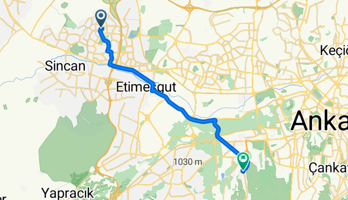 543. Sokak to Bilkent Bulvarı No:1