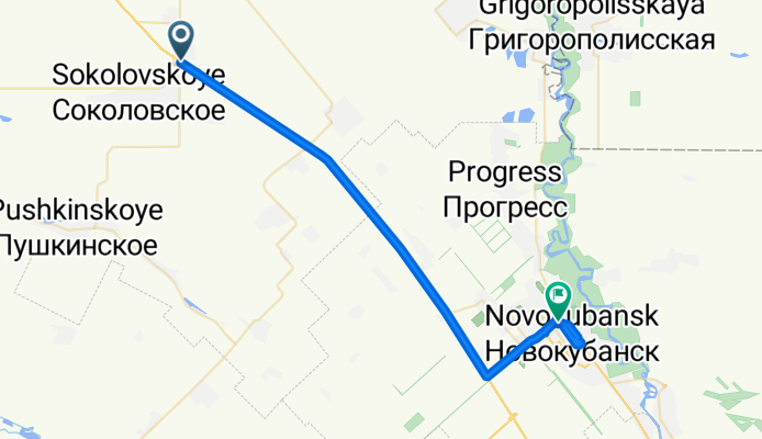 Кавказ, Gulkevichsky District to Prioziornaya Street, Novokubansk
