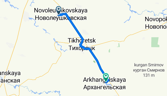 Zaporozhskaya Street, Novoleushkovskaya to Tikhoretsky District