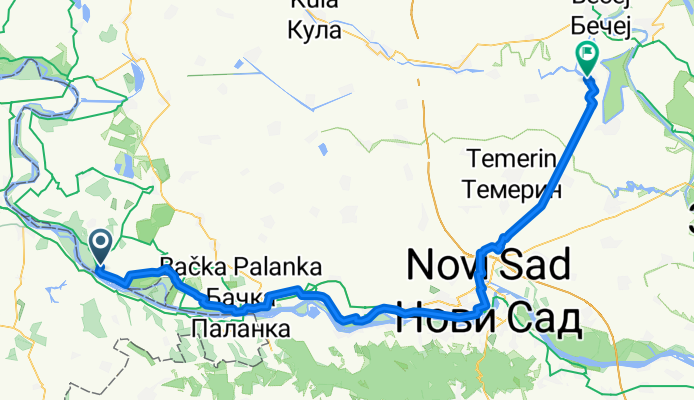 Von Bačko Novo Selo nach Novi Sad, leicht gekürzt