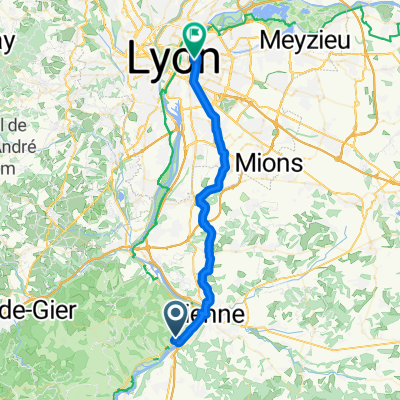 Rue du Lotissement des Côtes Rôties, Ampuis à Place Charles Béraudier, Lyon