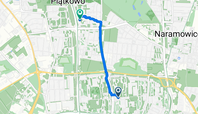 Osiedle Wichrowe Wzgórze, Poznań do Osiedle Bolesława Śmiałego, Poznań