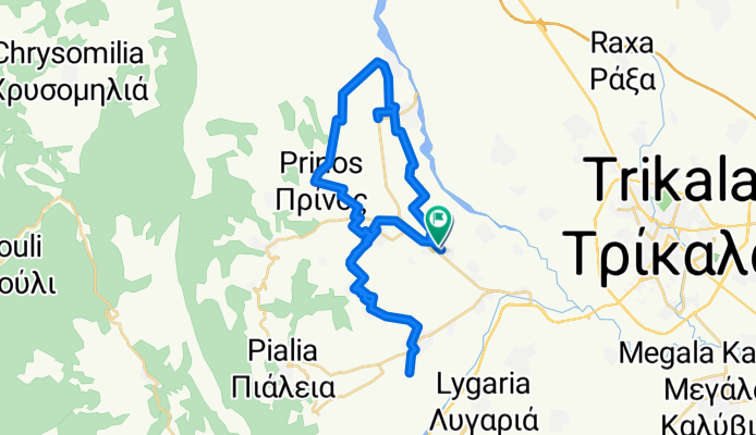 Οδός Χωρίς Ονομασία to Επαρχιακή Οδός Μεγάρχης-Γενεσίου