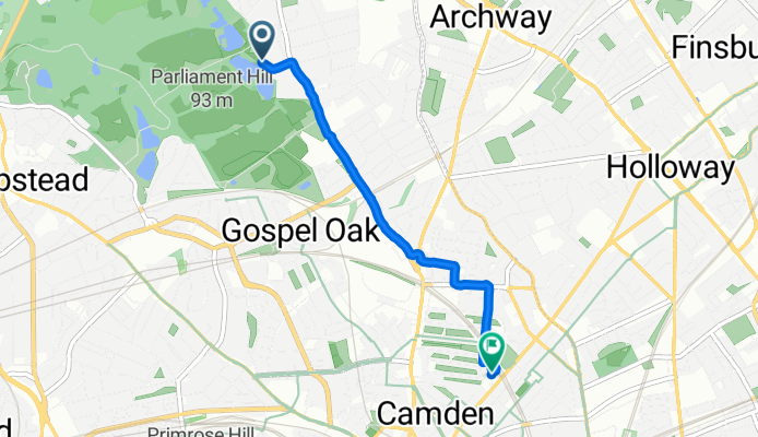 Camden, London to Sandall Road, London