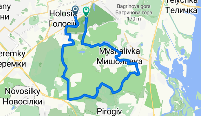 вулиця Оріхуватська to Голосіївський проспект