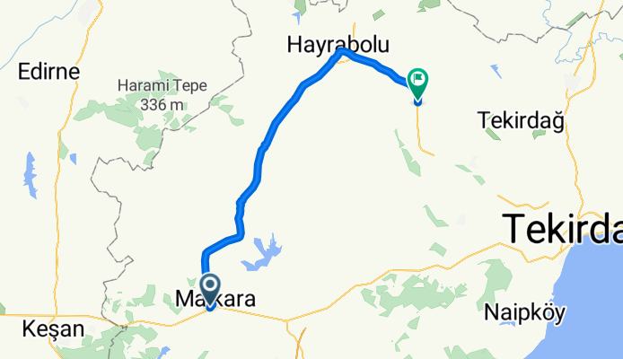 Malkara a Kandamis (par les grosses routes).