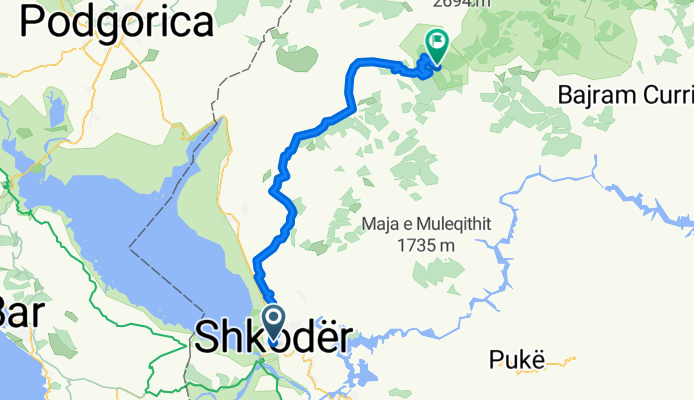 Rruga Fushë, Shkodër nach Rruga Teuta, Shkodër
