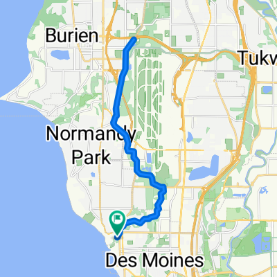 Des Moines Conservation Park to N end SeaTac Airport: return
