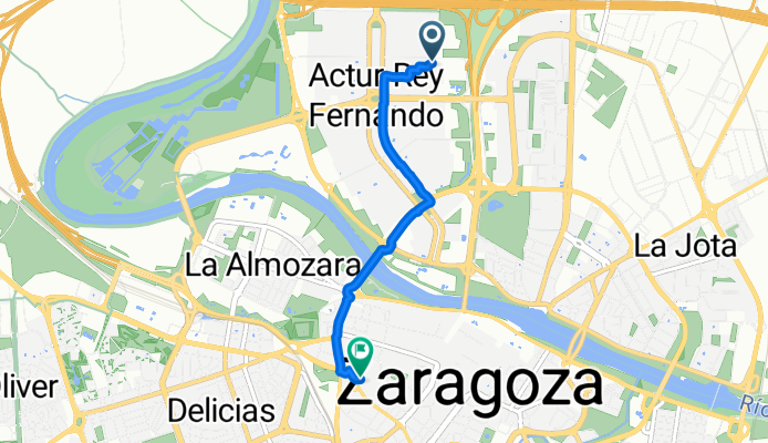 Calle de José Luis Borau, Zaragoza a Paseo de María Agustín, Zaragoza
