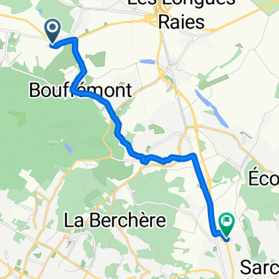 D 3, Baillet-en-France à Square Charles Baudelaire, Saint-Brice-sous-Forêt