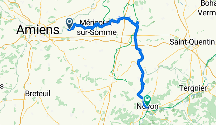 Rue Victor Hugo, Fouilloy à Rue des Merciers, Noyon