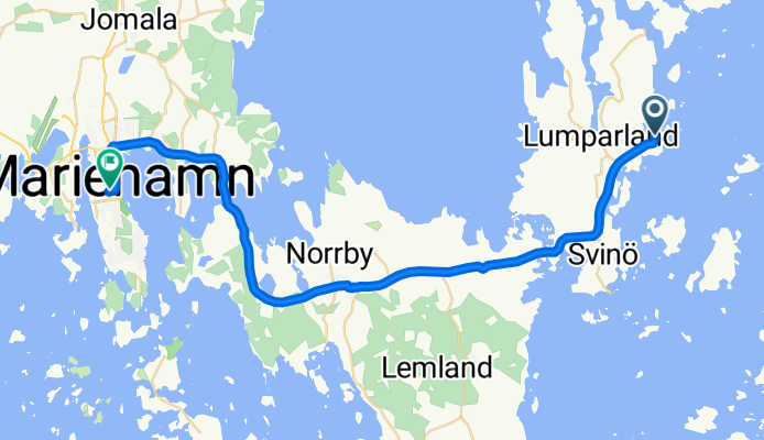 Hamnbacken, Lumparland to Nygatan, Maarianhamina