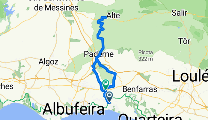 Caminho do Pinhal, Albufeira naar CM 1287, Boliqueime