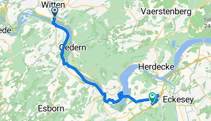 Ruhrstraße, Witten nach Imkerweg, Hagen