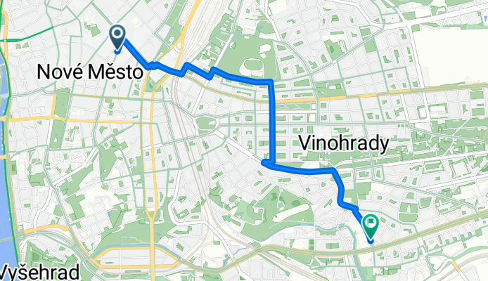 Štěpánská to Vršovická