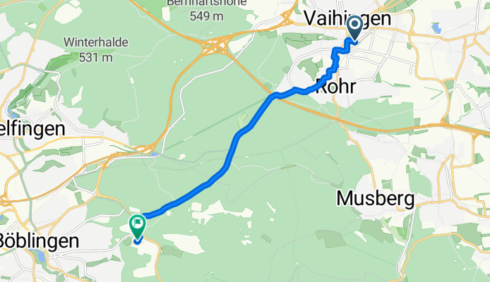 Vollmoellerstraße, Stuttgart to Hennenbühl, Böblingen