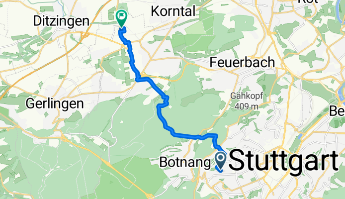 Scheffelstraße, Stuttgart nach Holderäckerstraße, Stuttgart