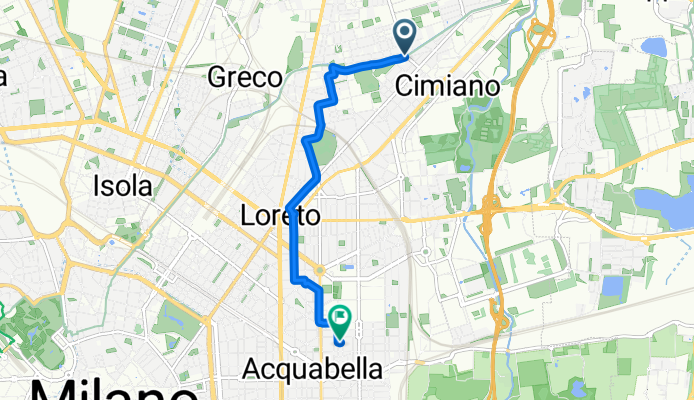 Via Privata Giovacchino Belli, Milano a Via Giuseppe Colombo, Milano