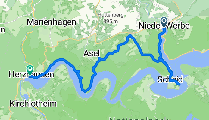 Alte Dorfstraße, Waldeck nach Kellerwaldsteig Hauptroute, Vöhl